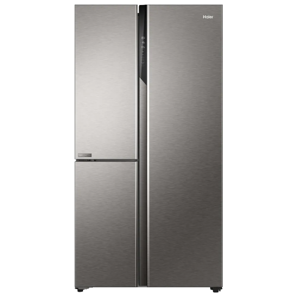 Haier 598 Litres 3 Star Frost Free Side By Side Smart Wifi Enabled Refrigerator with Deo Fresh Technology (HRT-683ISU1, Inox Steel)
