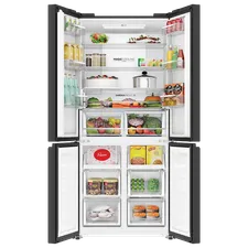 Haier 520 Litres 3 Star Frost Free French Door Convertible Refrigerator with Colorful Digital Display Panel (HRB-600KGU1, Black Glass) - Image 3