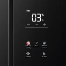 Haier 520 Litres 3 Star Frost Free French Door Convertible Refrigerator with Colorful Digital Display Panel (HRB-600KGU1, Black Glass) - Image 5