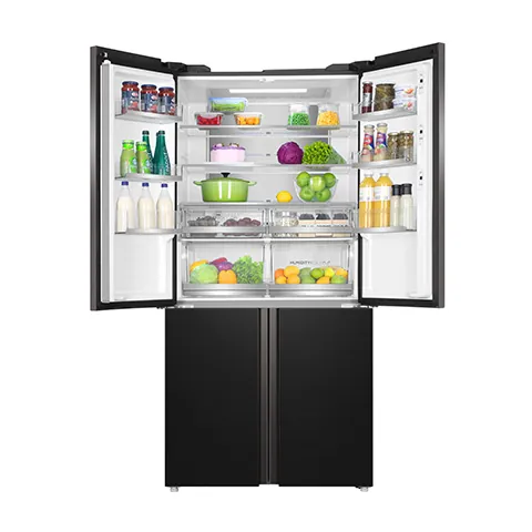 Haier 651 L, Black Glass Finish Bottom Mounted French Door Refrigerator HRB-758SIKGU1 - Image 4