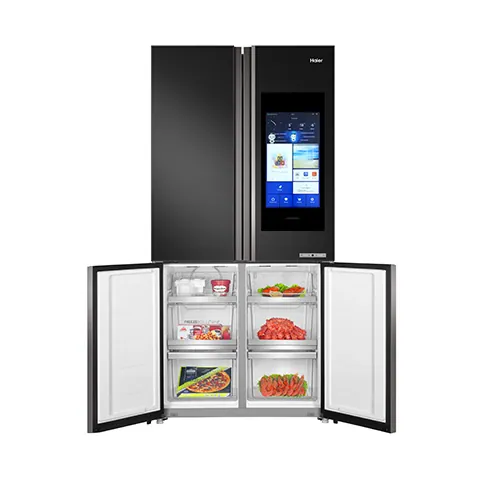 Haier 651 L, Black Glass Finish Bottom Mounted French Door Refrigerator HRB-758SIKGU1 - Image 5