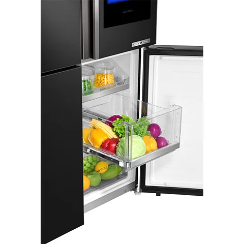 Haier 651 L, Black Glass Finish Bottom Mounted French Door Refrigerator HRB-758SIKGU1 - Image 8