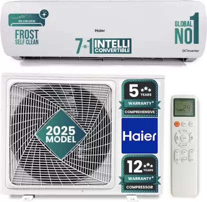 Haier 2025 Model Intelli-Convertible 7 in1 Convertible 1.5 Ton 3 Star Split Inverter Expandable HD Filter,Frost Self Clean,Upto 20 M air Flow, Hyper PCB, 2 Way Swing AC - White (HSU17VP-POW3BN-INV(HS17VP-POW3BN-INV� / HU17VP-POW3BN-INV )) - Image 7