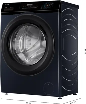 Haier 8 kg AI with Inverter Motor,Puristeam and Refresh Function, Anti Bacterial Technology, Super Drum 525mm with Custom Wash Programs Fully Automatic Front Load Washing Machine Black (EFL80-IM12IBIEBK) - Image 2