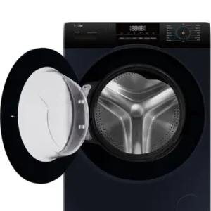 Haier 8 kg AI with Inverter Motor,Puristeam and Refresh Function, Anti Bacterial Technology, Super Drum 525mm with Custom Wash Programs Fully Automatic Front Load Washing Machine Black  (EFL80-IM12IBIEBK)