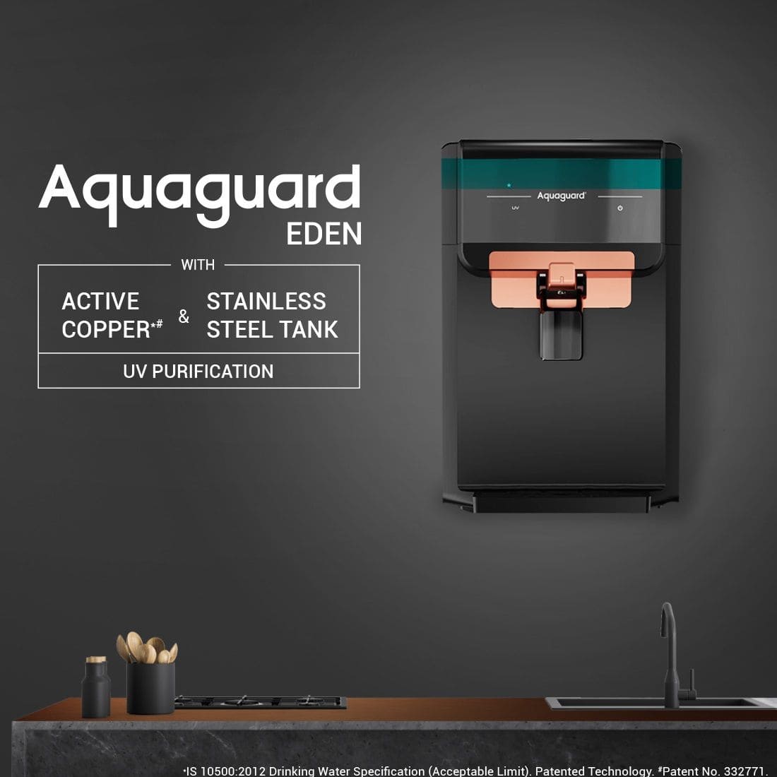 Aquaguard Eden UV Stainless Steel Copper Water Purifier EDEN UV+SS - Image 4