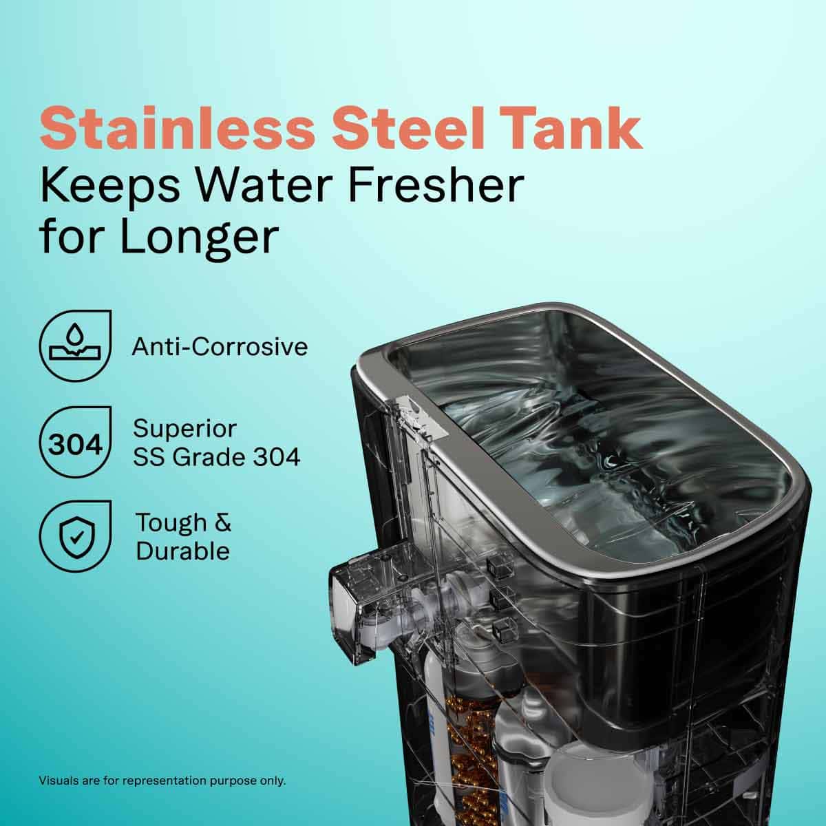 Aquaguard Enrich Superio 2X RO+UV Stainless Steel Water Purifier | 2 Year Filter Life | With Mega Sediment Filter - Image 2