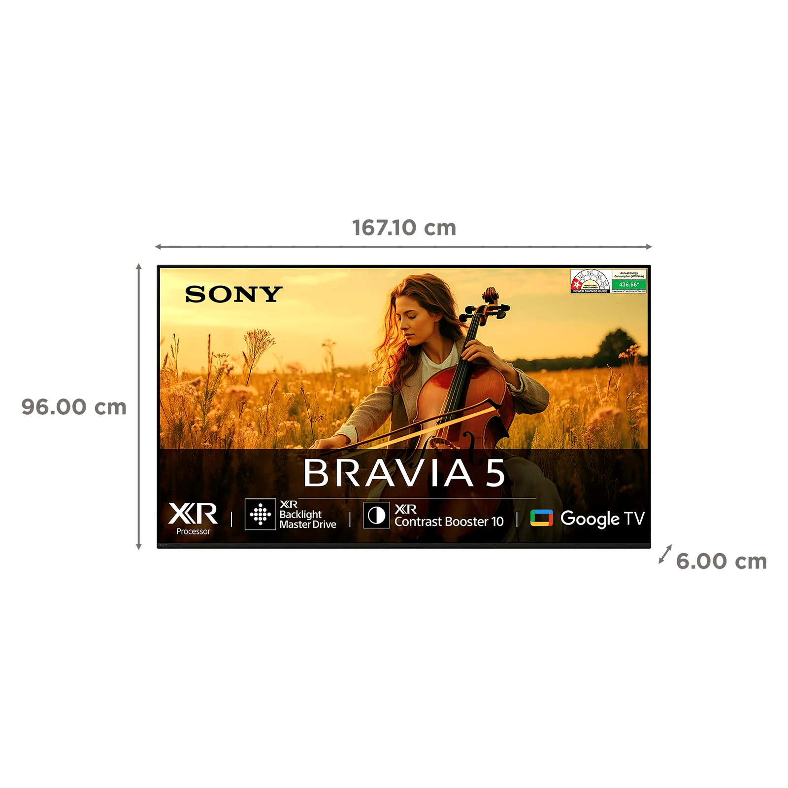SONY BRAVIA 5 190.5 cm (75 inch) Mini LED 4K Ultra HD Smart Google TV with Dolby Vision & Dolby Atmos (2025 model) K-75XR55A - Image 3