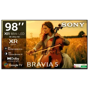 SONY BRAVIA 5 248.9 cm (98 inch) Mini LED 4K Ultra HD Smart Google TV with Dolby Vision & Dolby Atmos (2025 model)