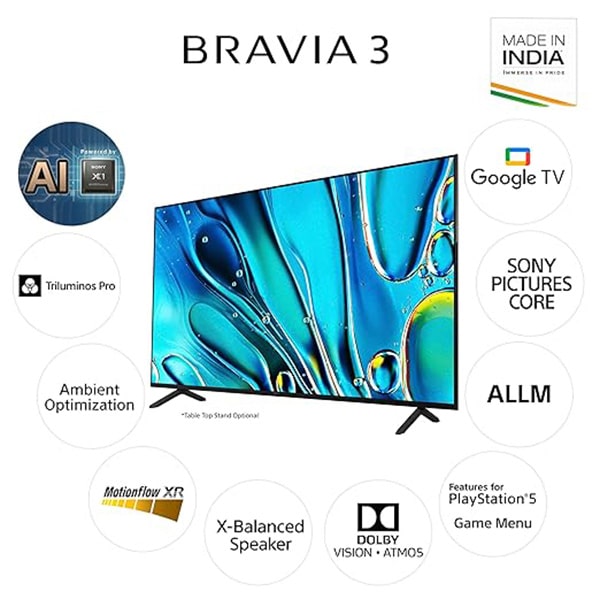 Sony Bravia 3 Series 55 inch 139 cm K-55S30 4K Ultra HD Smart LED Google TV - Image 2