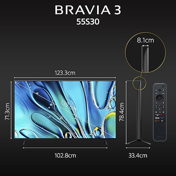 Sony Bravia 3 Series 55 inch 139 cm K-55S30 4K Ultra HD Smart LED Google TV - Image 4