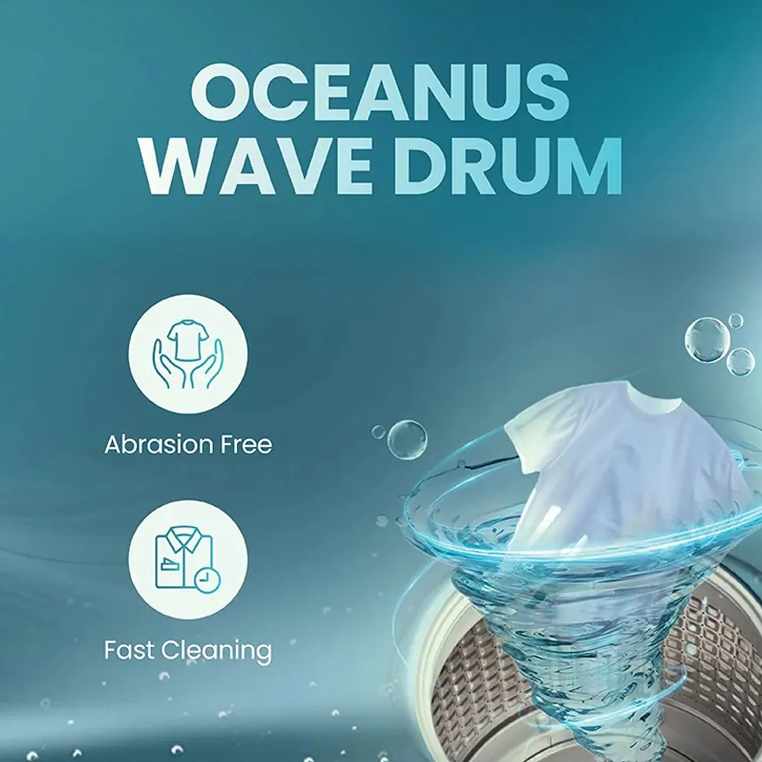 Haier 8 kg 5 Star Fully Automatic Top Load Washing Machine (HWM80-316BK, Oceanus Wave Drum, Dark Jade Silver) - Image 7