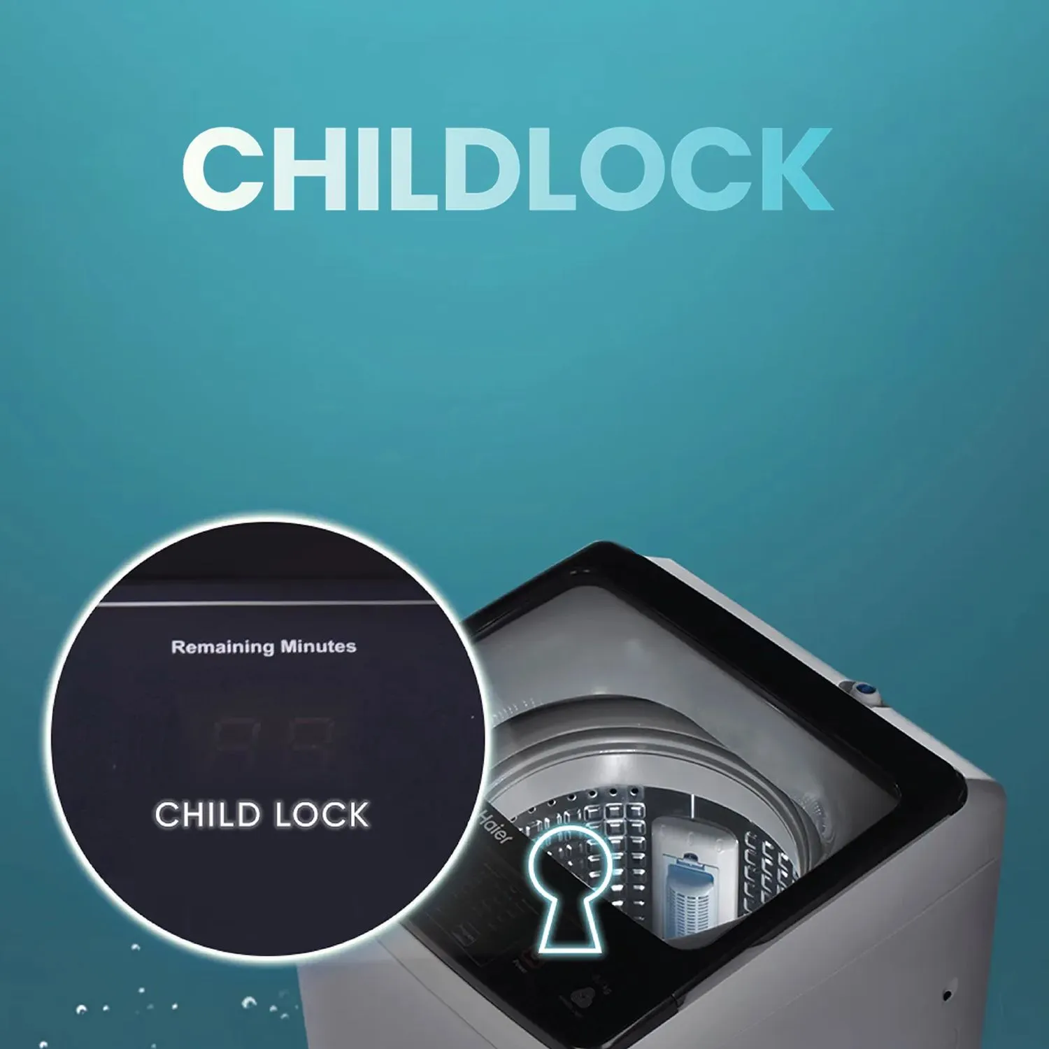 Haier 8 kg 5 Star Fully Automatic Top Load Washing Machine (HWM80-316BK, Oceanus Wave Drum, Dark Jade Silver) - Image 2