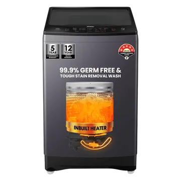 Haier 8 kg Fully Automatic Top Load Washing Machine (HWM80-H826S6, In-built Heater, Jade Silver)